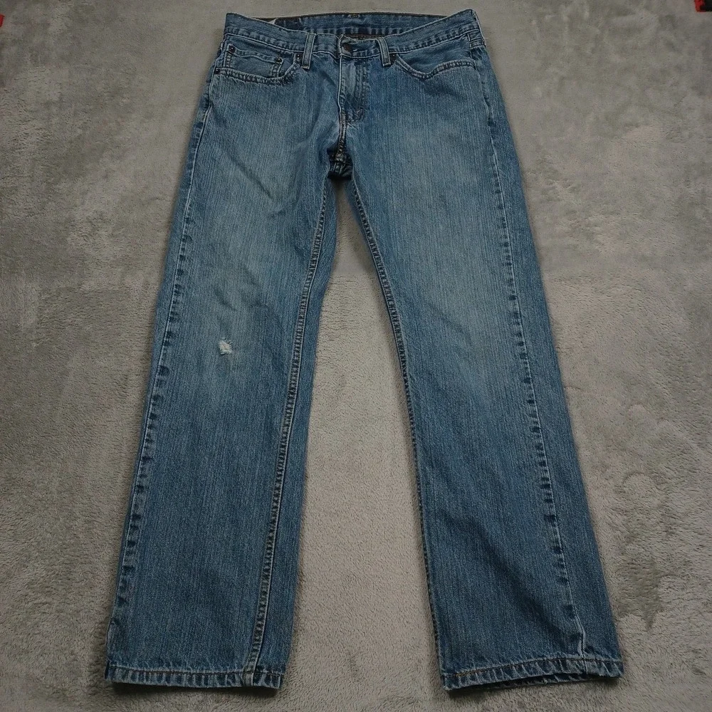 Levis 559 Jeans Men 32x30 Blue Denim Relaxed Fit Straight Leg Pockets Distressed